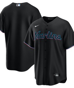 Miami Marlins Alternate Replica Team Jersey Black Mlb