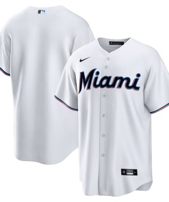 Miami Marlins Home Blank Replica Jersey - White Mlb