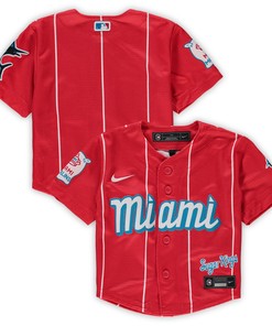 Miami Marlins Infant 2021 Mlb City Connect Replica Jersey - Red