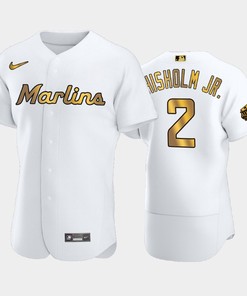 Miami Marlins Jazz Chisholm Jr. 2 White Gold 2022-23 All-Star Game Jersey