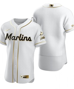 Miami Marlins Mlb Golden Brandedition White Jersey Gift For Marlins Fans