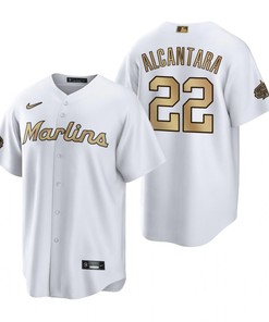 Miami Marlins Sandy Alcantara White 2022-23 All-Star Game Jersey