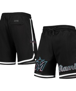 Miami Marlins Team Logo Shorts - Black, Men