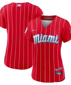 Miami Marlins Womens 2021 City Connect Replica Jersey - Red Mlb