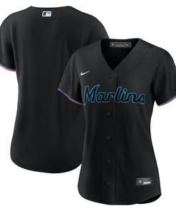 Miami Marlins Womens Alternate Replica Team Jersey Black Mlb