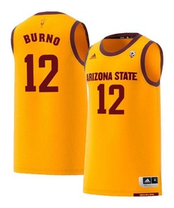 Micah Burno 12 Arizona State Sun Devils Retro Basketball Men Jersey - Yellow
