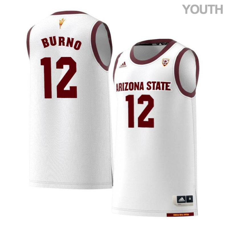 Micah Burno 12 Arizona State Sun Devils Retro Basketball Youth Jersey - White