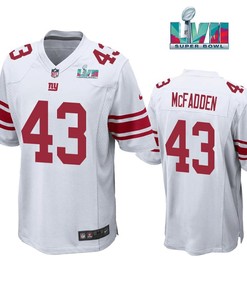 Micah Mcfadden 43 New York Giants Super Bowl LVII Super Bowl LVII White Men Game Jersey
