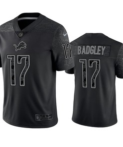 Michael Badgley 17 Detroit Lions Black Reflective Limited Jersey - Men