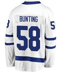 Michael Bunting 58 Toronto Maple Leafs Stanley Cup 2023 Playoffs Patch Away Breakaway Men Jersey - White