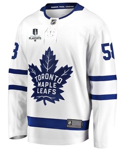 Michael Bunting 58 Toronto Maple Leafs Stanley Cup 2023 Playoffs Patch Away Breakaway Men Jersey - White