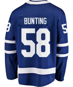 Michael Bunting 58 Toronto Maple Leafs Stanley Cup 2023 Playoffs Patch Home Breakaway Men Jersey - Blue