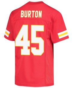 Michael Burton 45 Kansas City Chiefs Super Bowl LVII Champions 3 Stars Youth Game Jersey - Red