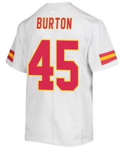 Michael Burton 45 Kansas City Chiefs Super Bowl LVII Champions Youth Game Jersey - White