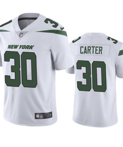 Michael Carter 30 New York Jets White Vapor Limited Jersey