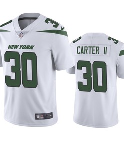 Michael Carter II 30 New York Jets White Vapor Limited Jersey