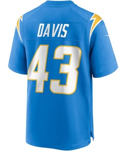 Michael Davis 43 Los Angeles Chargers Game Jersey - Powder Blue