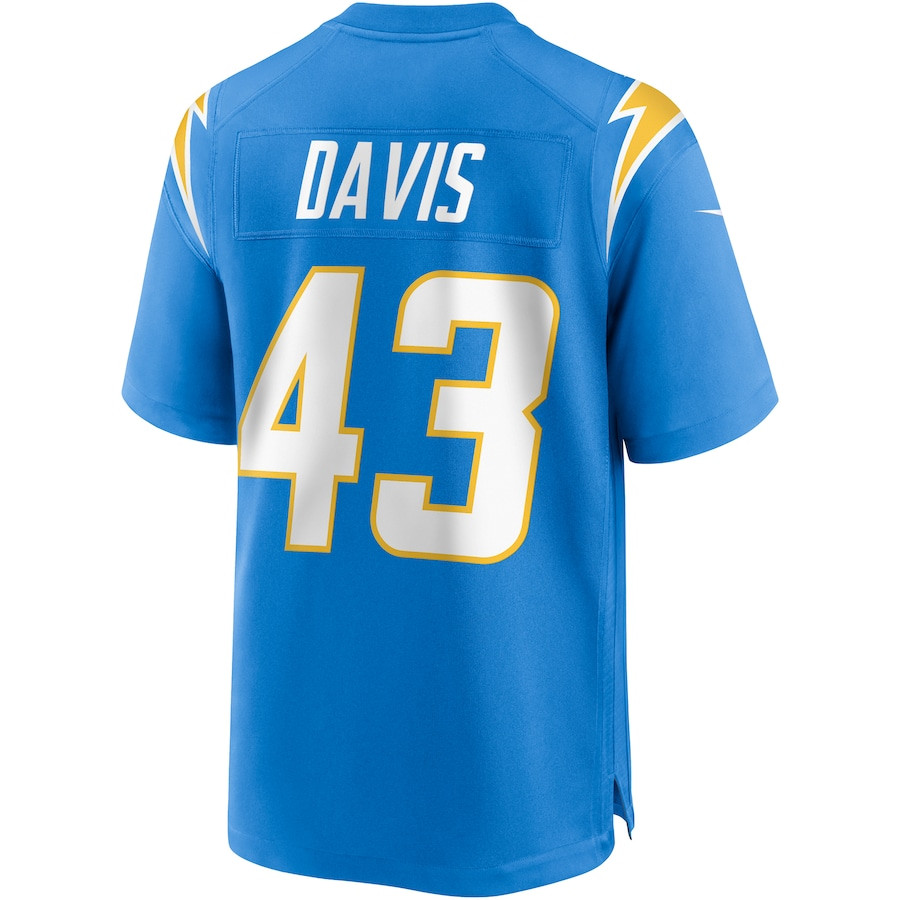 Michael Davis 43 Los Angeles Chargers Game Jersey - Powder Blue