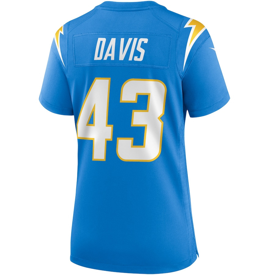 Michael Davis 43 Los Angeles Chargers Women's Game Jersey - Powder Blue