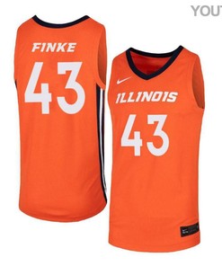 Michael Finke 43 Illinois Fighting Illini Elite Basketball Youth Jersey - Orange