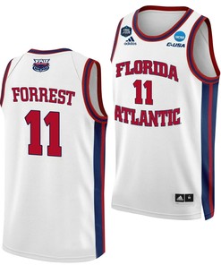 Michael Forrest 11 FAU Owls 2023 Final Four Basketball Men Jersey- White