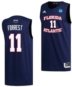 Michael Forrest 11 FAU Owls 2023 March Madness Basketball Men Jersey- Navy