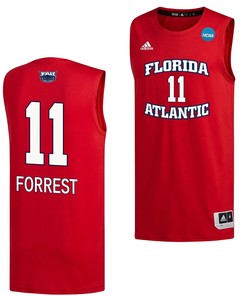 Michael Forrest 11 FAU Owls 2023 March Madness Basketball Men Jersey- Red