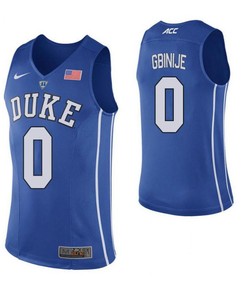 Michael Gbinije 0 Duke Blue Devils Elite Basketball Men Jersey - Blue