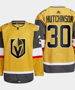 Michael Hutchinson 30 Vegas Golden Knights Gold Jersey 2023 Home