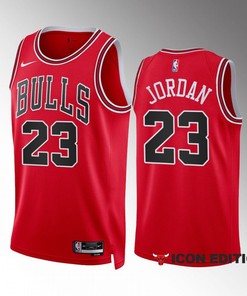Michael Jordan 23 2022-23 Chicago Bulls Red Icon Edition Jersey Swingman