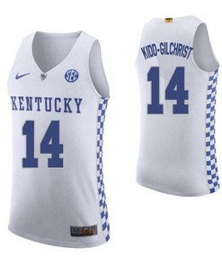 Michael Kidd-Gilchrist 14 Kentucky Wildcats Elite Basketball Road Men Jersey - White