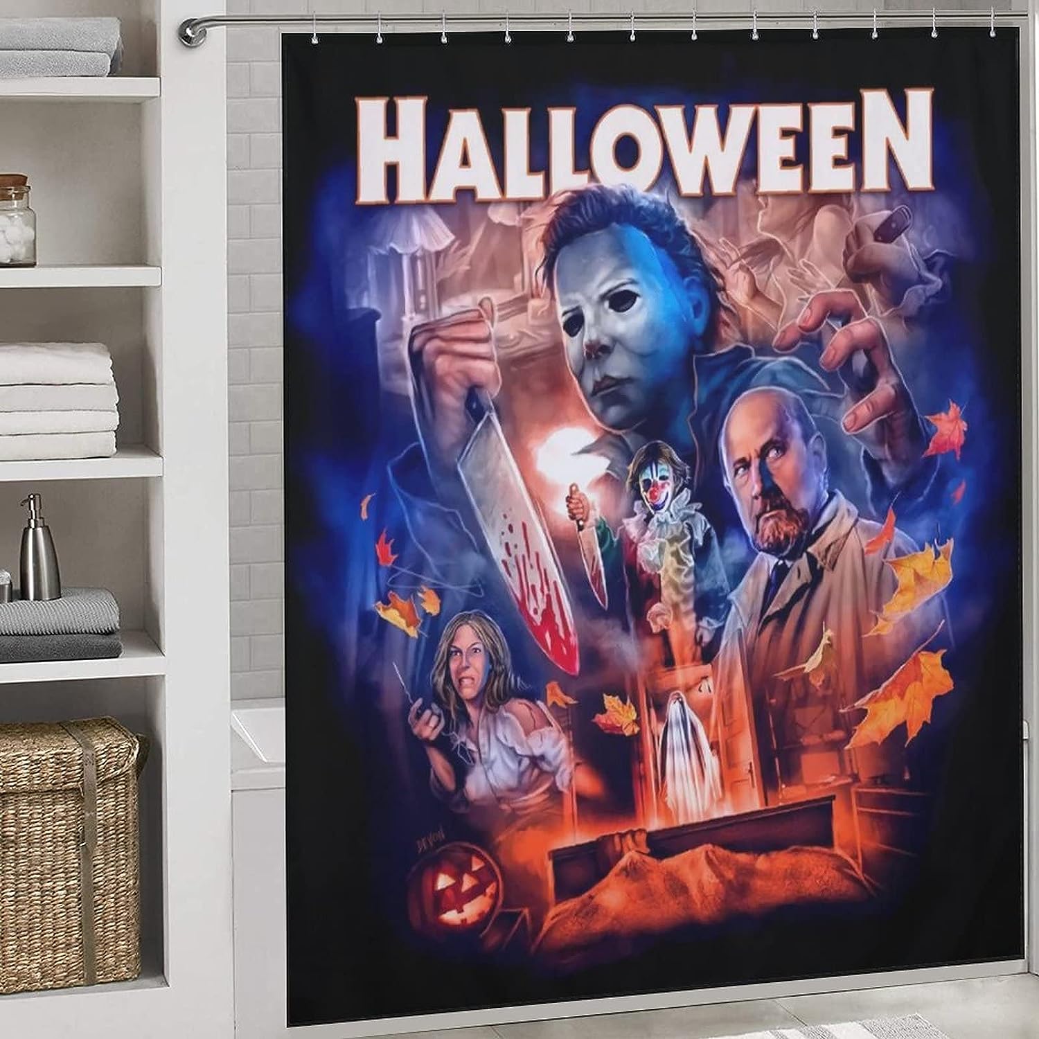 Michael Myers Halloween Heat Transfer Bathroom Shower Curtain