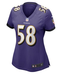 Michael Pierce 58 Baltimore Ravens Women's Player Game Jersey - Purple