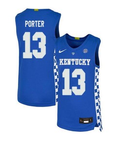 Michael Porter 13 Kentucky Wildcats Elite Basketball Men Jersey - Royal Blue