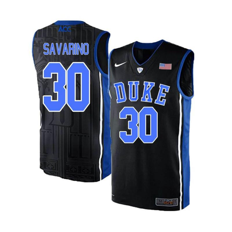 Michael Savarino 30 Duke Blue Devils Elite Basketball Men Jersey - Blue Black
