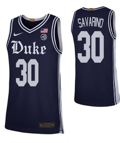 Michael Savarino 30 Elite Duke Blue Devils Basketball Jersey Navy