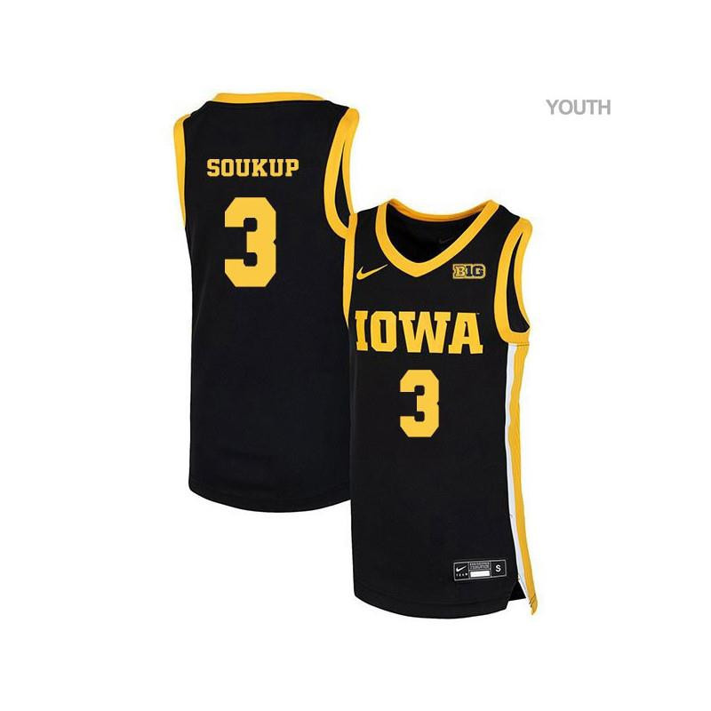 Michael Soukup 3 Iowa Hawkeyes Elite Basketball Youth Jersey - Black