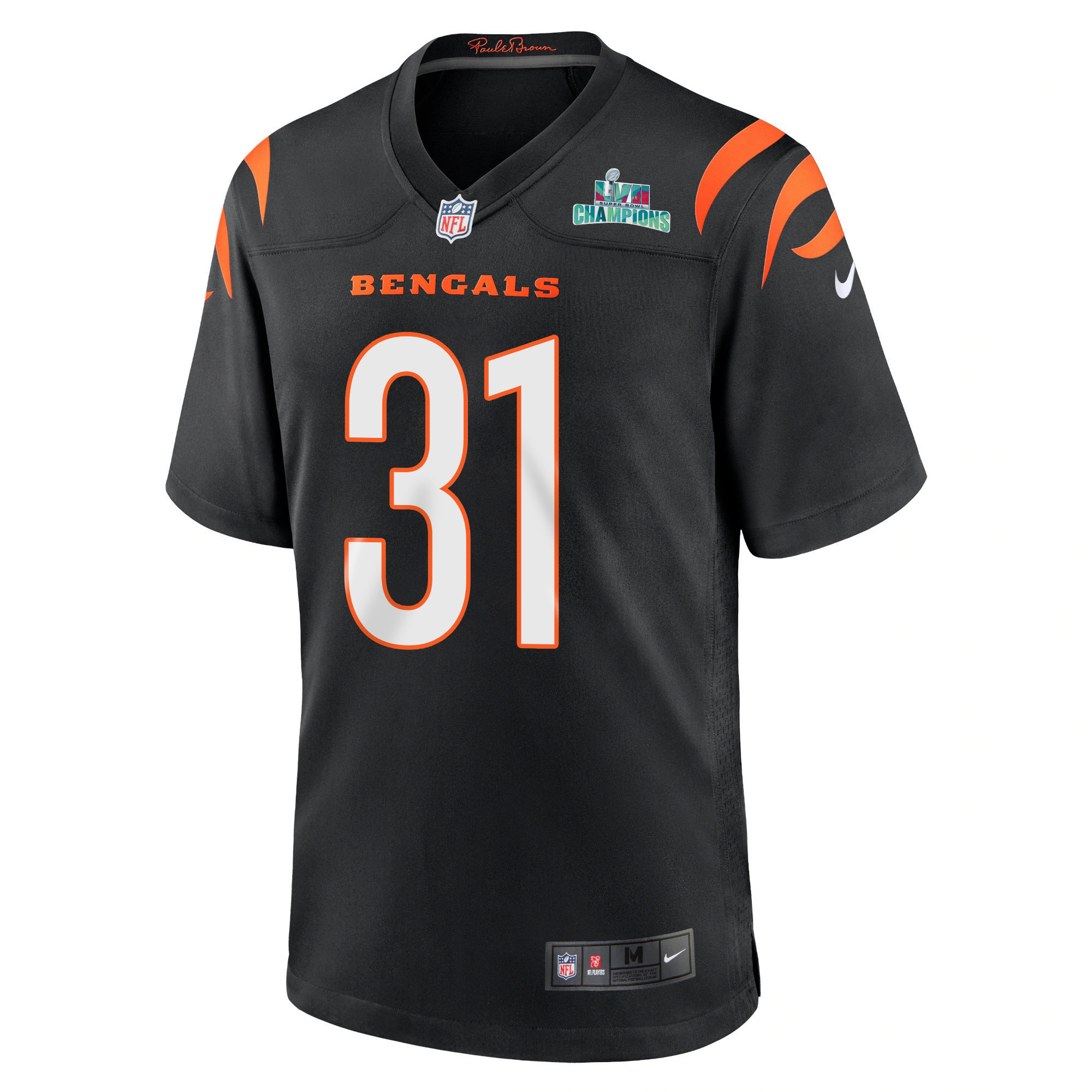 Michael Thomas 31 Cincinnati Bengals Super Bowl LVII Champions Men Game Jersey - Black