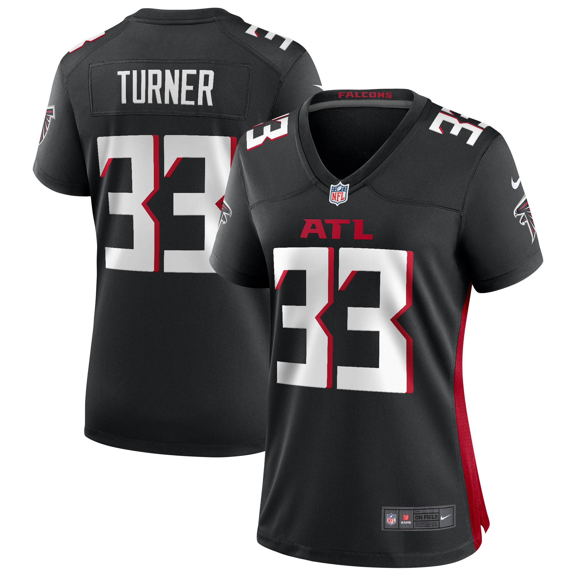 Michael Turner Atlanta Falcons Womens Game Retired Player Jersey - Black Nfl
