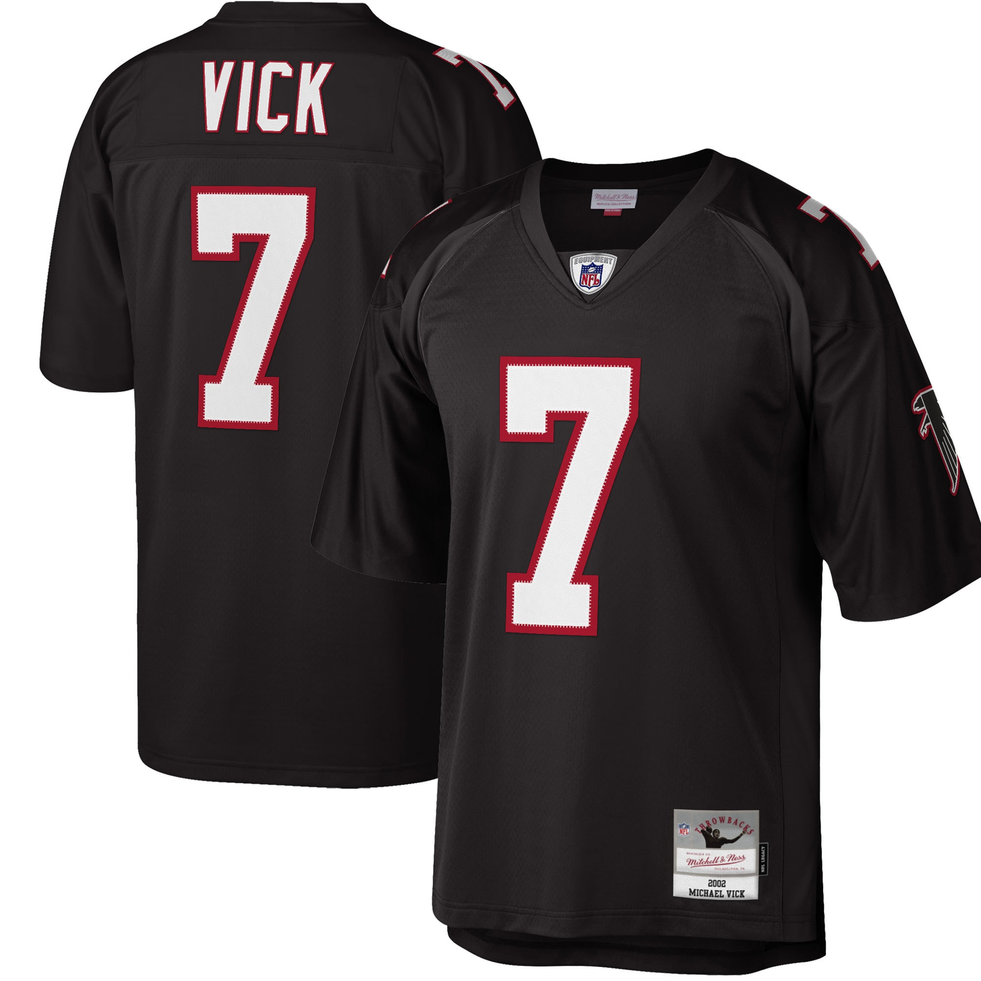 Michael Vick Atlanta Falcons Mitchell & Ness Big & Tall 2002 Retired Player Replica Jersey - Black Nfl