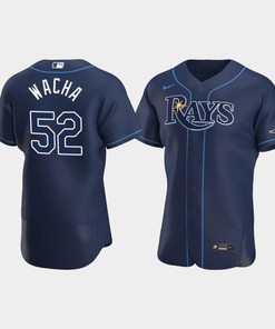 Michael Wacha 52 Tampa Bay Rays Navy Alternate Jersey