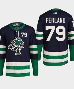 Micheal Ferland 79 Reverse Retro 2.0 2022 Vancouver Canucks Navy Jersey Primegreen