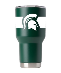 Michigan State Green Tumbler with Stripes Gift for Fan