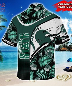 Michigan State Spartans Customized Summer Hawaiian Shirt, With Tropical Pattern for Fans