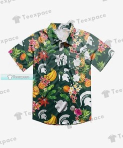 Michigan State Spartans Tropical Fruit Pattern Hawaiian Shirt