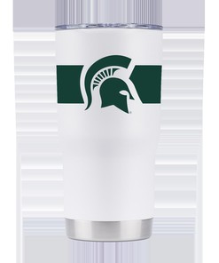 Michigan State White Tumbler with Stripes Gift for Fan