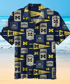 Michigan Wolverines Football Short-Sleeve Hawaiian Shirt S-5Xl