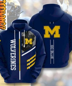Michigan Wolverines Go Blue American Football 3D Hoodie