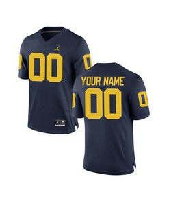Michigan Wolverines Jordan Brand Custom Replica Football Jersey - Navy Custom Jerseys Ncaa