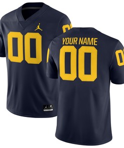 Michigan Wolverines Jordan Brand Football Custom Game Jersey - Navy Custom Jerseys Ncaa